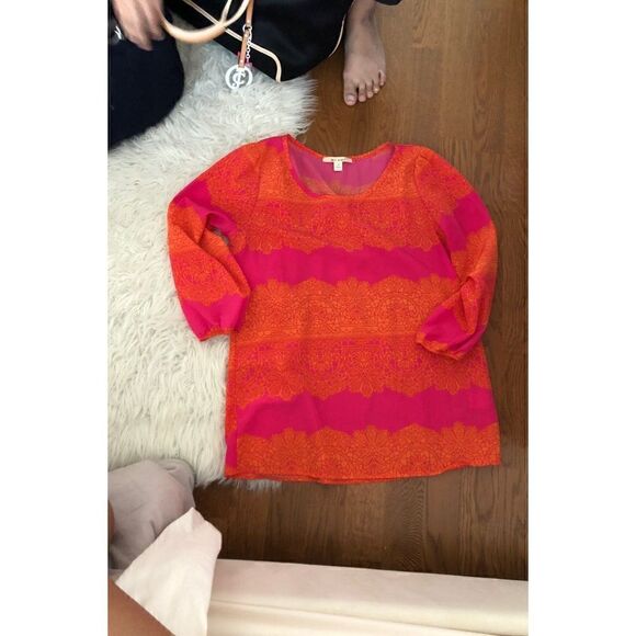Francescas Miami Hot Pink Boho Print 3/4 - Picture 1 of 2